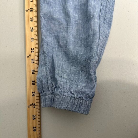 Athleta Cabo Linen Jogger Pants Size 8 Blue Drawstring Pockets 530642 - Picture 7 of 10